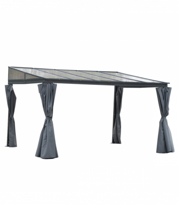 Outdoor Hardtop Pergola Party Tent Garden Waterproof , 4 x 3m, Grey