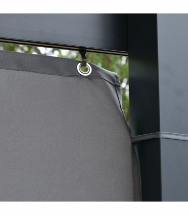 Outdoor Hardtop Pergola Party Tent Garden Waterproof , 4 x 3m, Grey