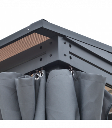 Outdoor Hardtop Pergola Party Tent Garden Waterproof , 4 x 3m, Grey