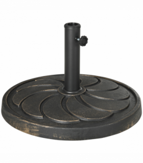 Outsunny 18kg Round Resin Garden Parasol Base for Poles of 38mm-48mm