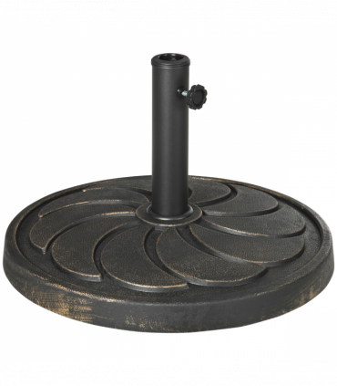 Outsunny 18kg Round Resin Garden Parasol Base for Poles of 38mm-48mm