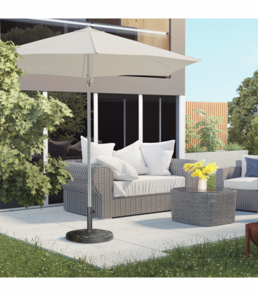 Outsunny 18kg Round Resin Garden Parasol Base for Poles of 38mm-48mm