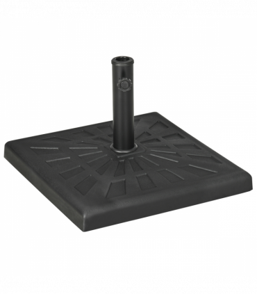 Outsunny 19kg Square Resin Garden Parasol Base for Poles of 32mm, 38mm, 48mm