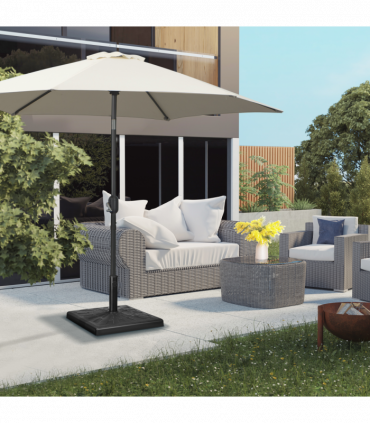 Outsunny 19kg Square Resin Garden Parasol Base for Poles of 32mm, 38mm, 48mm
