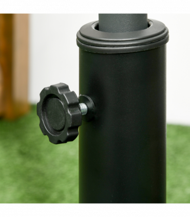 Outsunny 19kg Square Resin Garden Parasol Base for Poles of 32mm, 38mm, 48mm