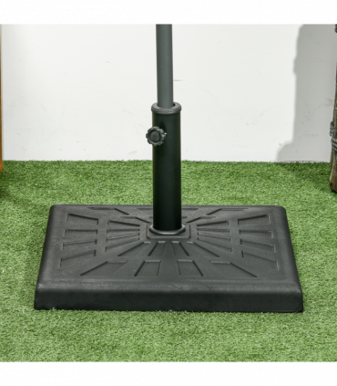 Outsunny 19kg Square Resin Garden Parasol Base for Poles of 32mm, 38mm, 48mm