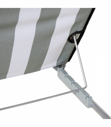 Outsunny 2 Pieces Outdoor Beach Mat Steel Reclining Chair Set w/ Pillow Grey