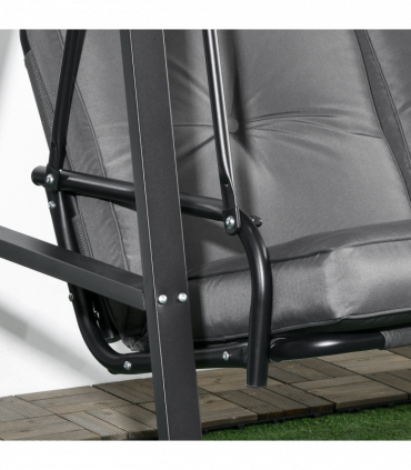 Outsunny 2 Seater Garden Outdoor Swing Chair Hammock w/ Adjustable Canopy