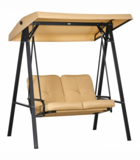 Outsunny 2 Seater Garden Outdoor Swing Chair Hammock with Adjustable Canopy