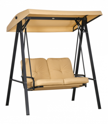 Outsunny 2 Seater Garden Outdoor Swing Chair Hammock with Adjustable Canopy