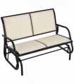 Outsunny 2-Person Patio Glider Bench Gliding Chair Loveseat w/ Armrest Beige