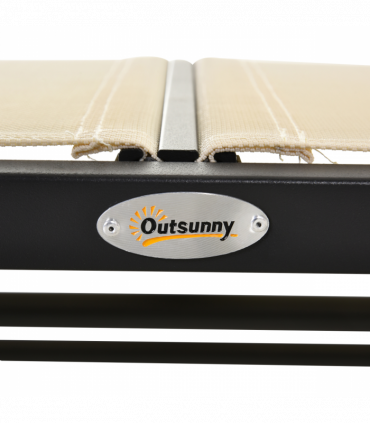 Outsunny 2-Person Patio Glider Bench Gliding Chair Loveseat w/ Armrest Beige