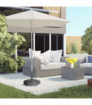 Outsunny 23.5kg Round Resin Garden Parasol Base for Poles of 38mm-48mm