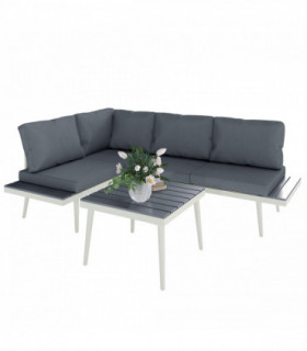 Outsunny 3 Piece Garden Furniture Set with 5-Level Adjustable Lounger, Grey