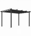 Outsunny 3 x 4m Aluminium Pergola with Retractable Roof, Garden Gazebo Canopy
