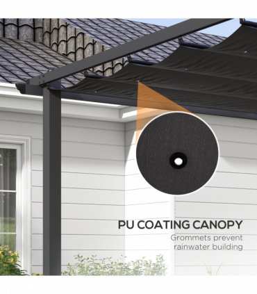 Outsunny 3 x 4m Aluminium Pergola with Retractable Roof, Garden Gazebo Canopy