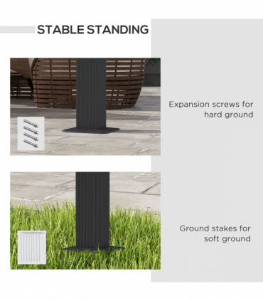 Outsunny 3 x 4m Aluminium Pergola with Retractable Roof, Garden Gazebo Canopy
