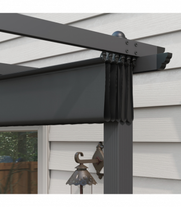 Outsunny 3 x 4m Aluminium Pergola with Retractable Roof, Garden Gazebo Canopy