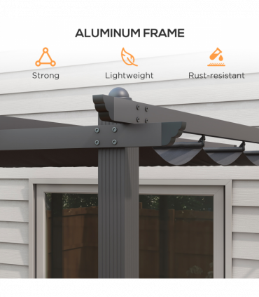 Outsunny 3 x 4m Aluminium Pergola with Retractable Roof, Garden Gazebo Canopy