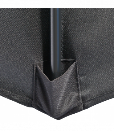 Outsunny 3(m) Half Round Parasol Garden Sun Umbrella Metal w/ Crank Black