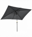 Outsunny 3x2m Patio Parasol Canopy Tilt Crank 6 Ribs Sun Shade Garden Black