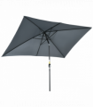 Outsunny 3x2m Patio Parasol Canopy Tilt Crank 6 Ribs Sun Shade Garden Dark Grey
