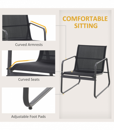 Outsunny 4 Piece Garden Furniture Set Patio Sofa Set w/ Chairs, Glass Top Table