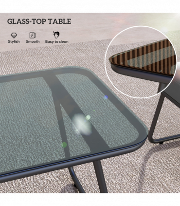 Outsunny 4 Piece Rattan Garden Furniture Set with Cushions, Grey