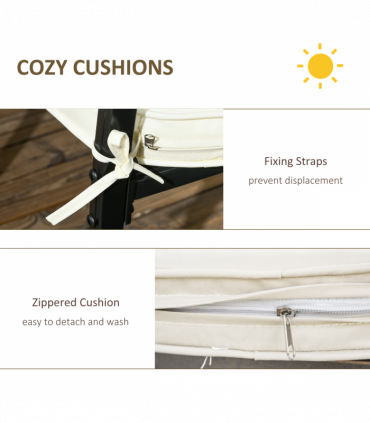 Outsunny 4 Seater Outdoor Dining Set with Cushions Parasol Hole Cast Aluminium