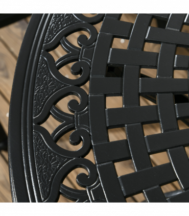 Outsunny 4 Seater Outdoor Dining Set with Cushions Parasol Hole Cast Aluminium