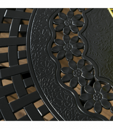 Outsunny 4 Seater Outdoor Dining Set with Cushions Parasol Hole Cast Aluminium