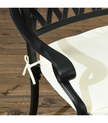 Outsunny 4 Seater Outdoor Dining Set with Cushions Parasol Hole Cast Aluminium