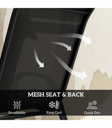 Outsunny 5 PCs Garden Furniture Set, Round Table and Stackable Chairs, Black