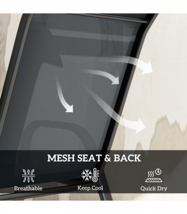 Outsunny 5 PCs Garden Furniture Set, Round Table and Stackable Chairs, Grey