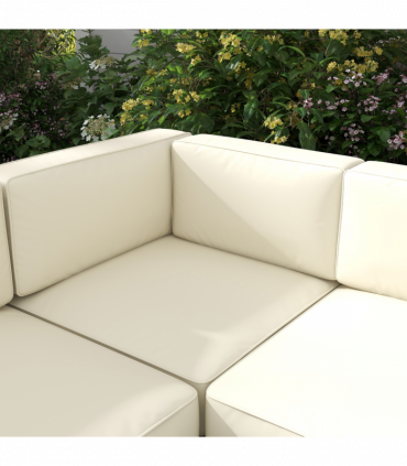 Outsunny 5 PCs Garden Sofa Set w/ Cushions, Aluminium Furniture Sets, Gold