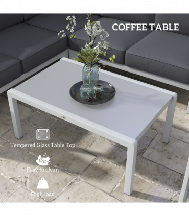 Outsunny 5 PCs Garden Sofa Set w/ Cushions, Aluminium Furniture Sets, Grey