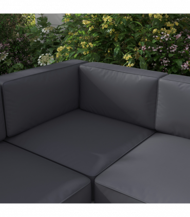 Outsunny 5 PCs Garden Sofa Set w/ Cushions, Aluminium Furniture Sets, Grey