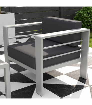 Outsunny 5 PCs Garden Sofa Set w/ Cushions, Aluminium Furniture Sets, Grey