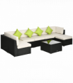 Outsunny 8 Pieces Patio Rattan Sofa Set Garden Furniture Set for Outdoor Black