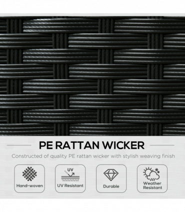 Outsunny 8 Pieces Patio Rattan Sofa Set Garden Furniture Set for Outdoor Black