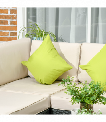 Outsunny 8 Pieces Patio Rattan Sofa Set Garden Furniture Set for Outdoor Black