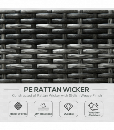 Outsunny 8 Pieces Patio Rattan Sofa Set Garden Furniture Set for Outdoor Grey