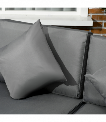 Outsunny 8 Pieces Patio Rattan Sofa Set Garden Furniture Set for Outdoor Grey