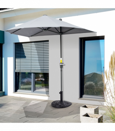 Outsunny 9kg Half Round Parasol Umbrella Base Resin Outdoor Garden Furniture