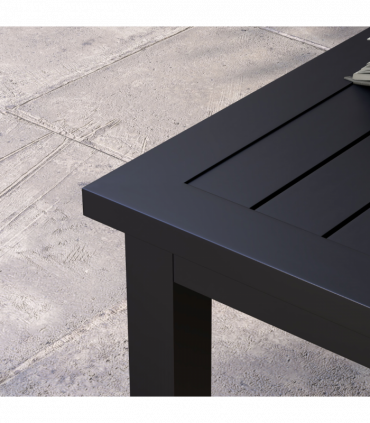 Outsunny Aluminium Outdoor Coffee Table Patio Table, Black