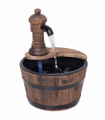 Outsunny Barrel Water Pump Fountain Rustic Wood Electric Water Feature Garden