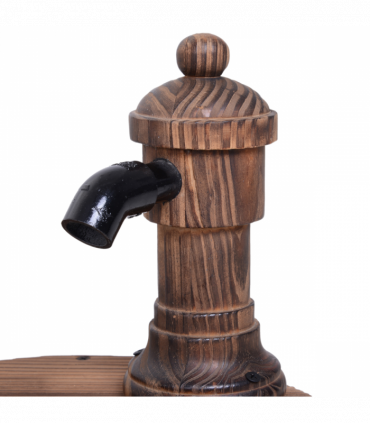 Outsunny Barrel Water Pump Fountain Rustic Wood Electric Water Feature Garden