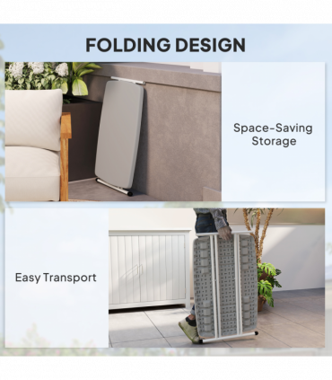 Outsunny Folding Coffee Table, Height Adjustable Bistro Table, Charcoal Grey