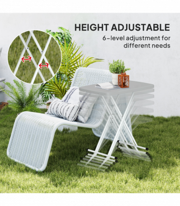Outsunny Folding Coffee Table, Height Adjustable Bistro Table, Charcoal Grey