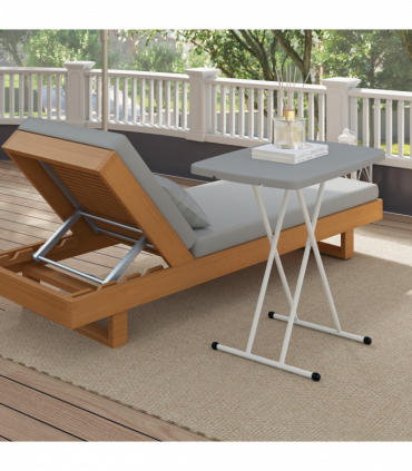 Outsunny Folding Coffee Table, Height Adjustable Bistro Table, Charcoal Grey